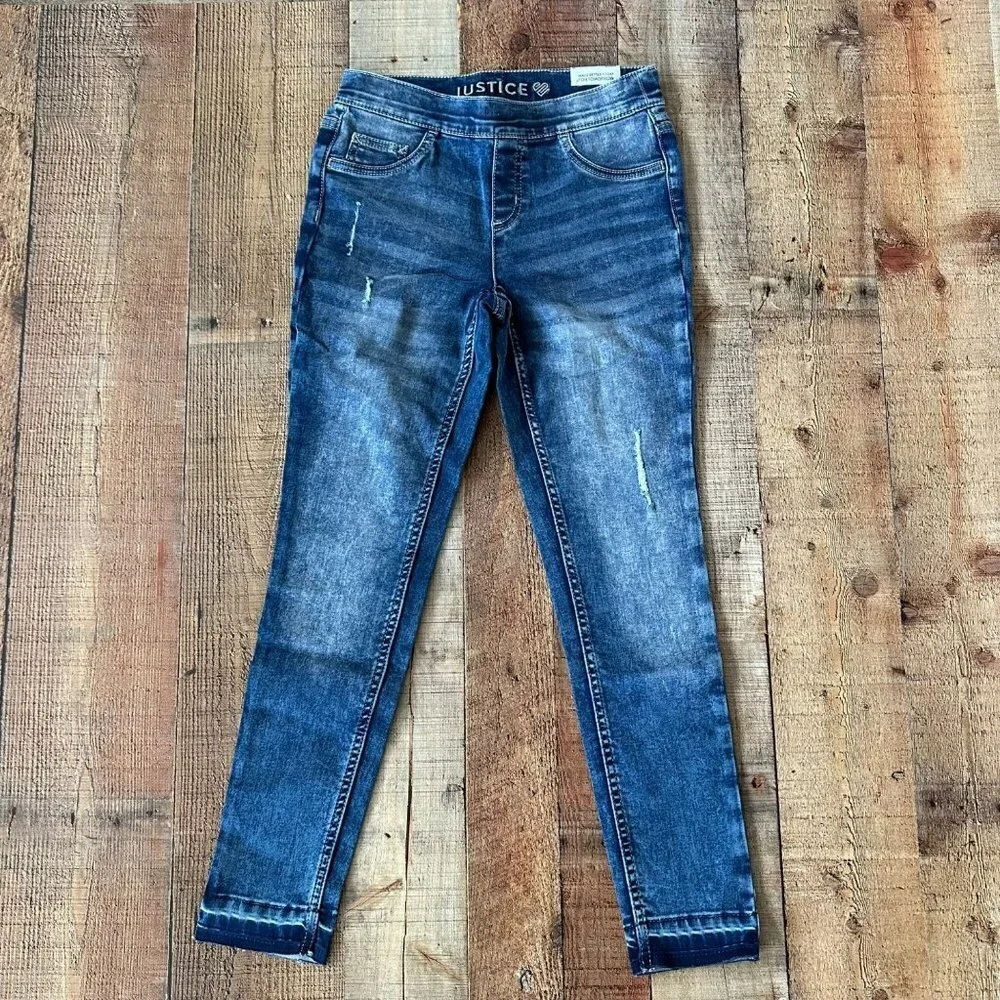 Justice kids soft stetchy comfy skinny jeans -14